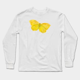 Yellow Butterfly Common Brimstone, Gonepteryx rhamni, flying Illustration Long Sleeve T-Shirt